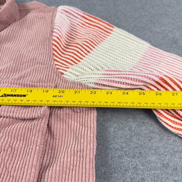 J.NNA Blush Corduroy Utility Jacket Color‑Block Knit Balloon Sleeves S - Picture 7 of 7